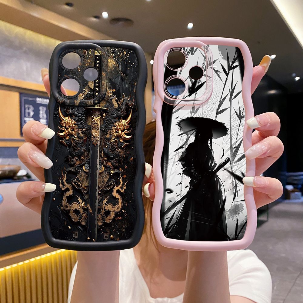 For Infinix Hot 40i 40 Pro Note 30 Play Smart 8 Pro 9 10 Play Lite Dragon Pattern Sword Wave Frame Phone Case Anti Drop Cover