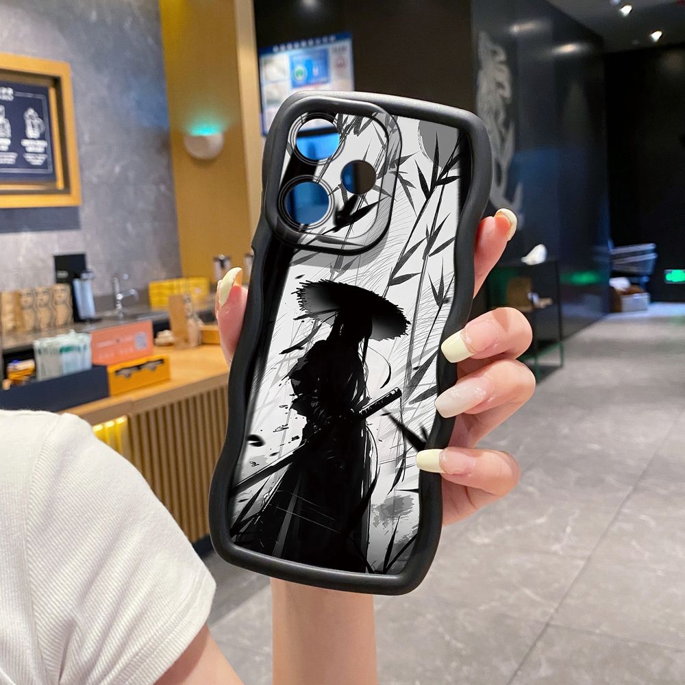 For Infinix Hot 40i 40 Pro Note 30 Play Smart 8 Pro 9 10 Play Lite Dragon Pattern Sword Wave Frame Phone Case Anti Drop Cover