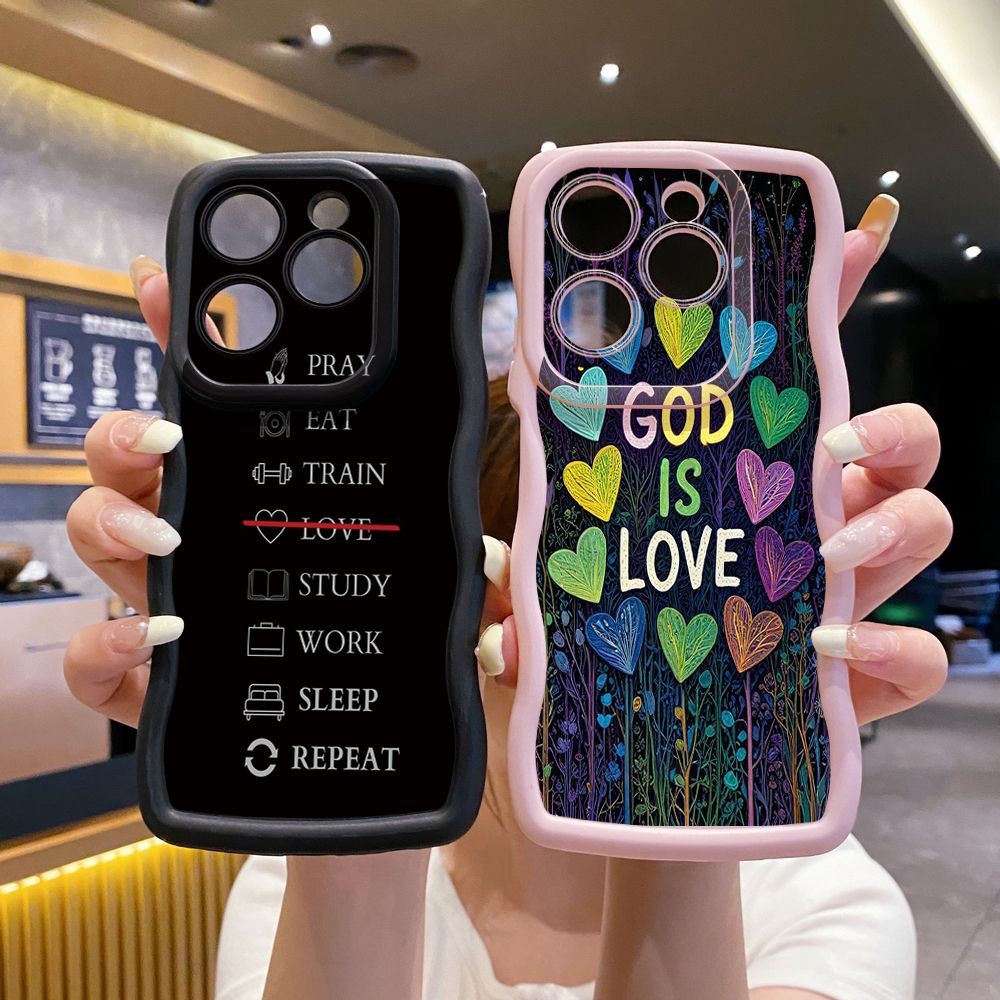 For Tecno Camon 19 Pro NEO 20 30 POP 6 GO 7 Spark GO 2023 8C 9 10 Pro 20C God Is Love Wave Frame Phone Case Anti Drop Cover