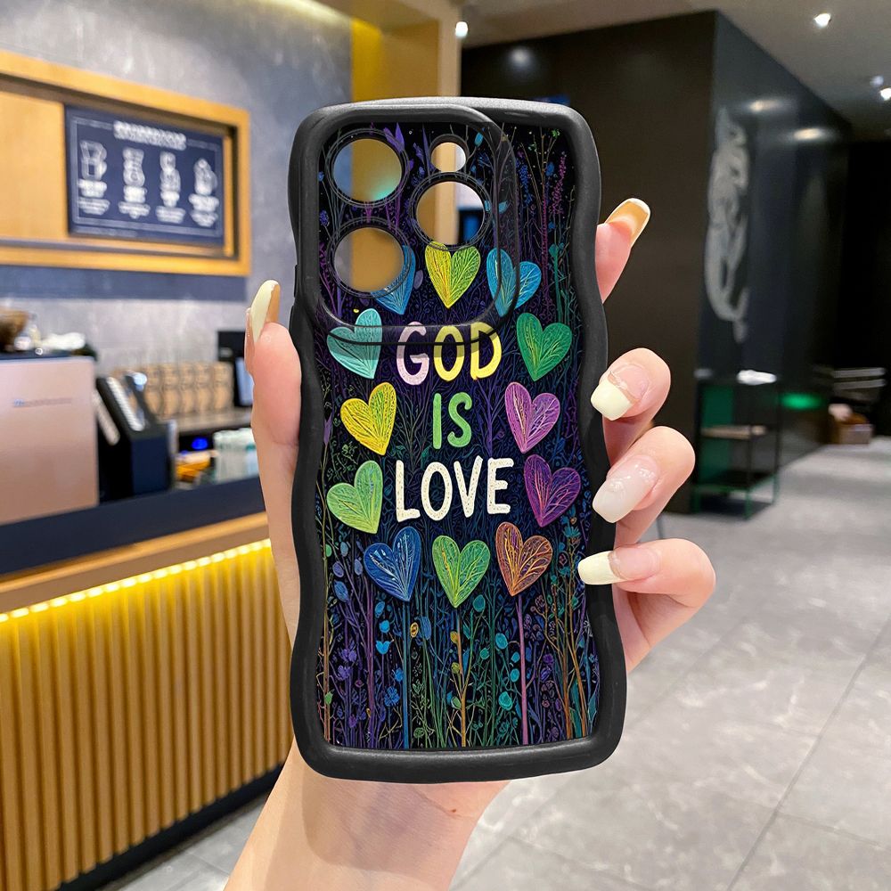 For Tecno Camon 19 Pro NEO 20 30 POP 6 GO 7 Spark GO 2023 8C 9 10 Pro 20C God Is Love Wave Frame Phone Case Anti Drop Cover