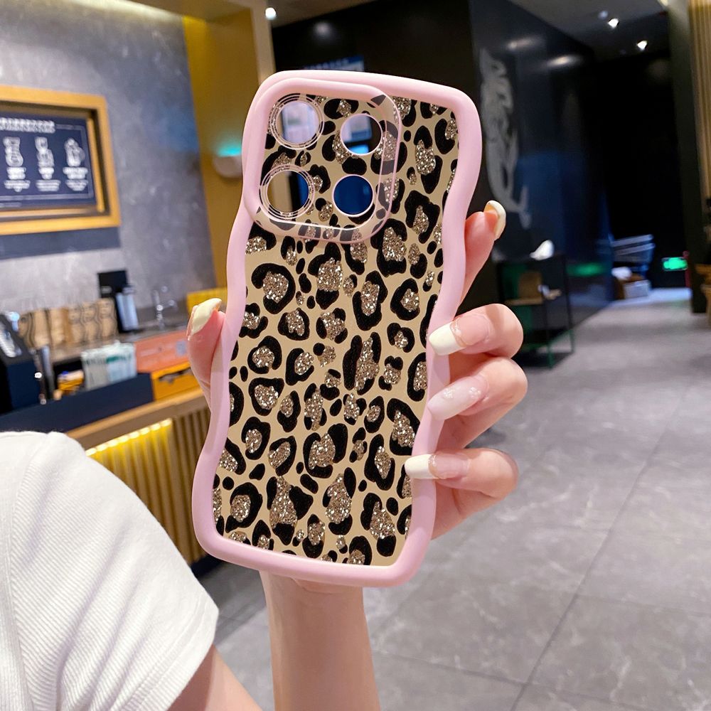 For Xiaomi Redmi Note 13 Pro 5G 12S 12 Turbo 11S 13C 12C Colorful Leopard Print Wave Frame Phone Case Anti Drop Cover