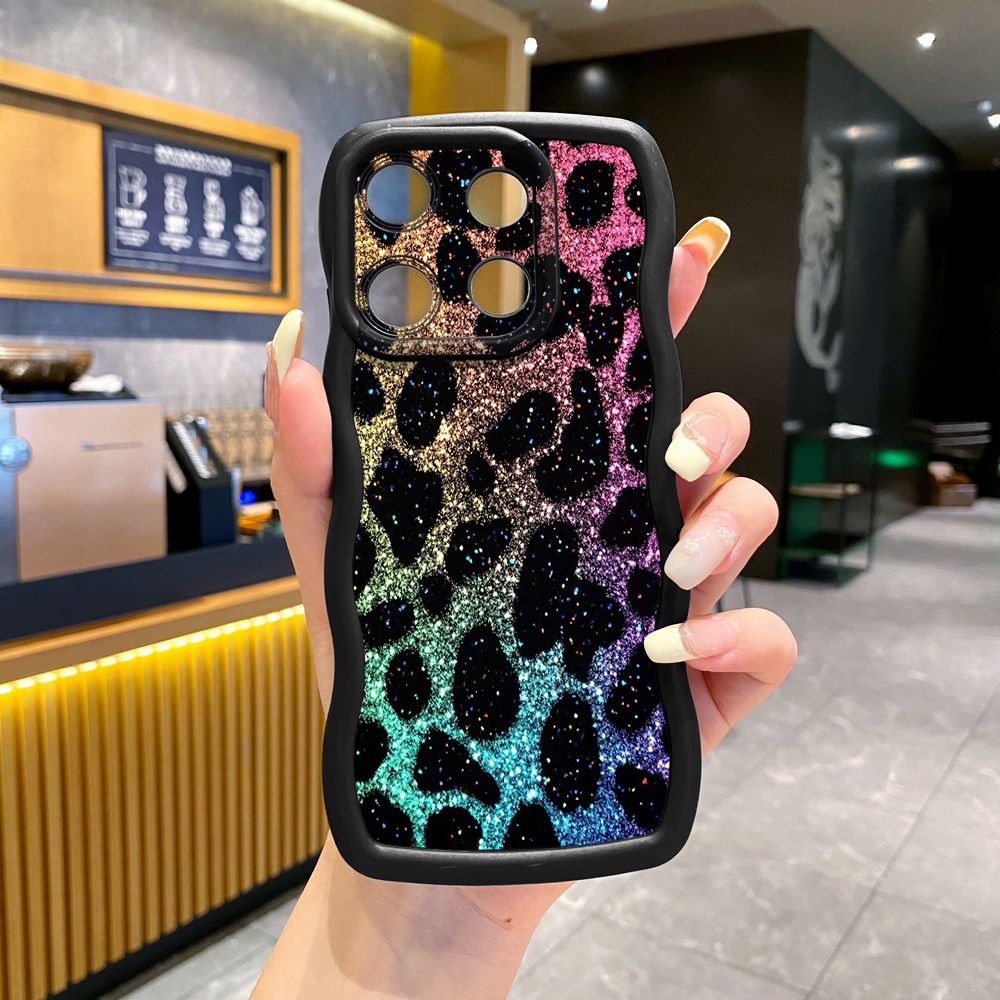 For Xiaomi Redmi Note 13 Pro 5G 12S 12 Turbo 11S 13C 12C Colorful Leopard Print Wave Frame Phone Case Anti Drop Cover