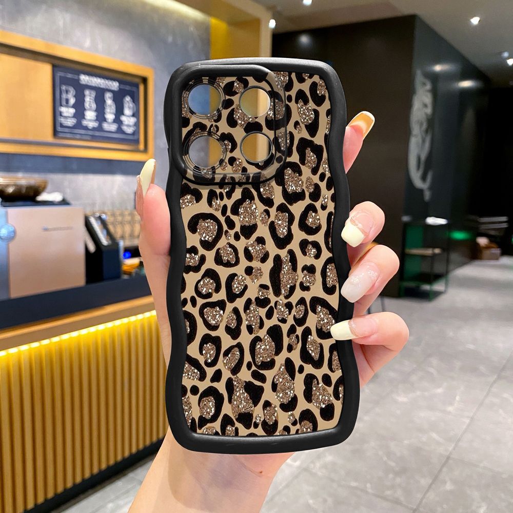 For Xiaomi Redmi Note 13 Pro 5G 12S 12 Turbo 11S 13C 12C Colorful Leopard Print Wave Frame Phone Case Anti Drop Cover