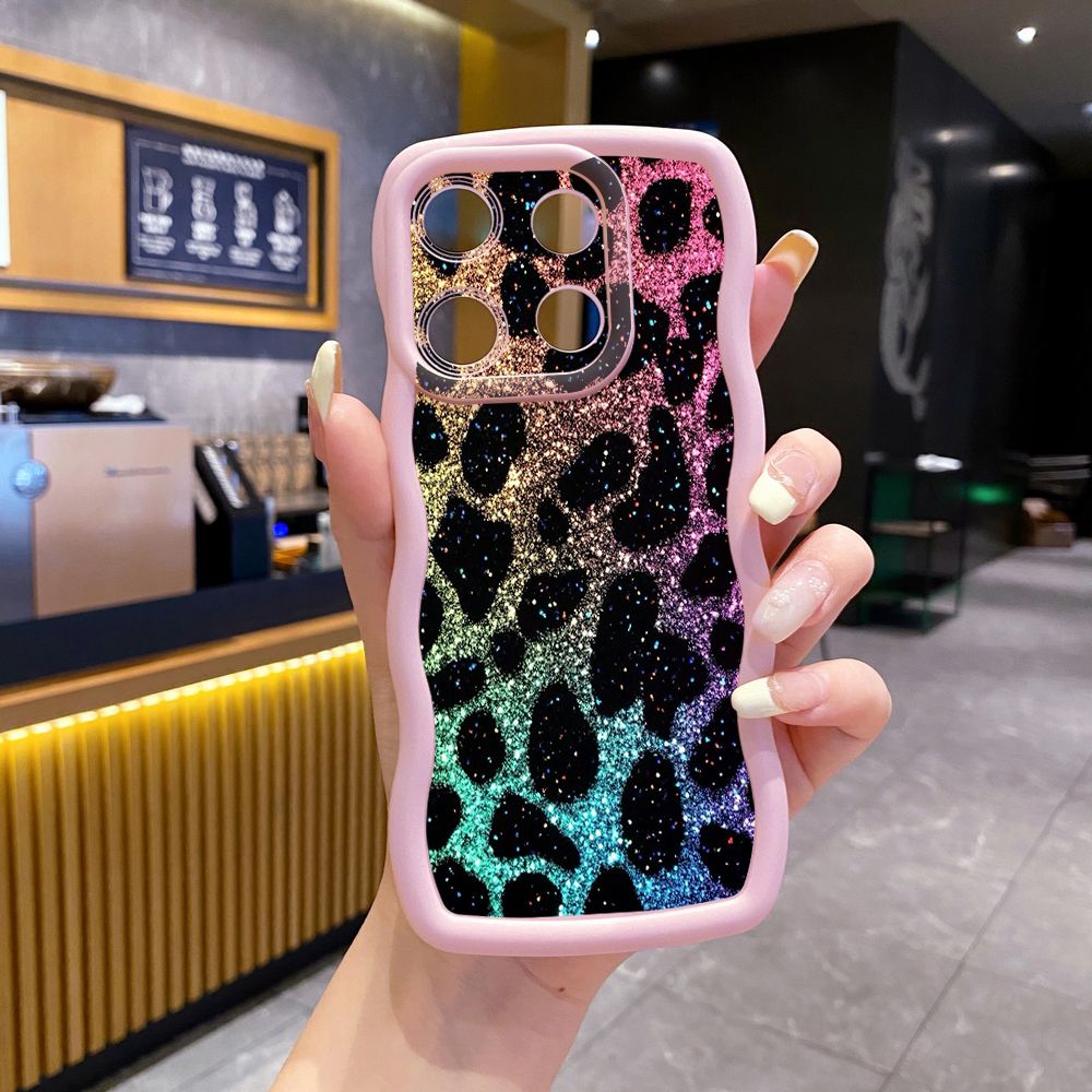 For Xiaomi Redmi Note 13 Pro 5G 12S 12 Turbo 11S 13C 12C Colorful Leopard Print Wave Frame Phone Case Anti Drop Cover
