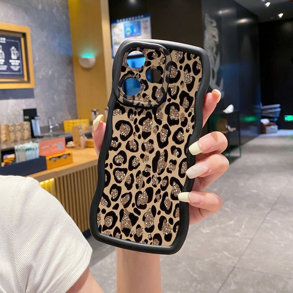 For Infinix Hot 40i 40 Pro Note 30 Play Smart 8 Pro 9 10 Play Lite Colorful Leopard Print Wave Frame Phone Case Anti Drop Cover