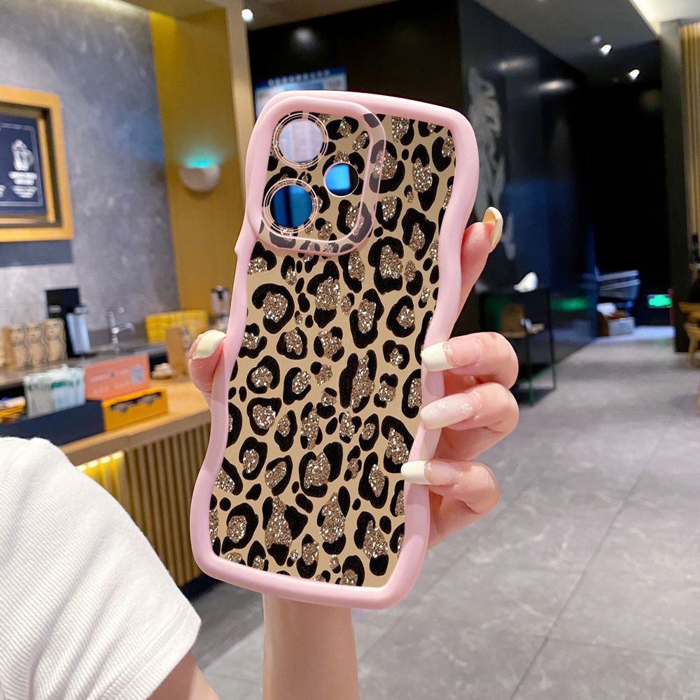 For Infinix Hot 40i 40 Pro Note 30 Play Smart 8 Pro 9 10 Play Lite Colorful Leopard Print Wave Frame Phone Case Anti Drop Cover