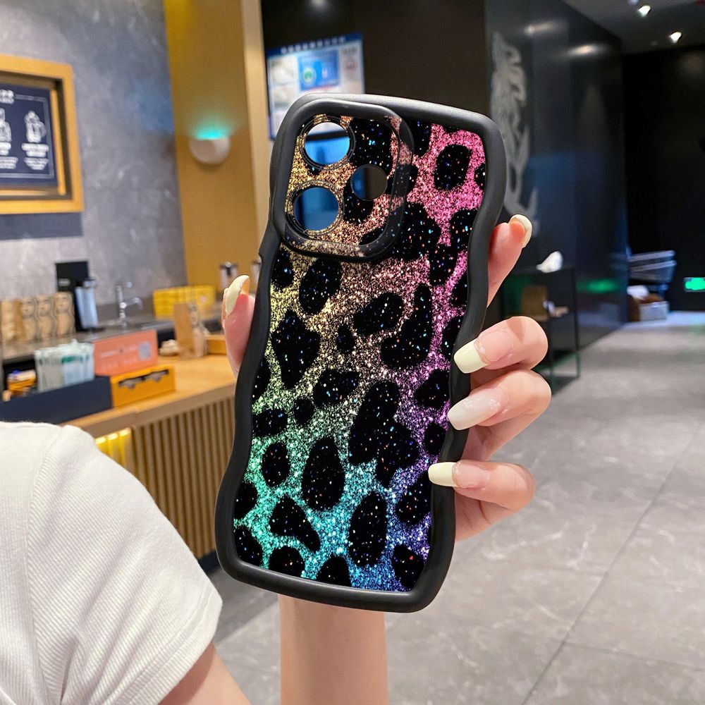 For Infinix Hot 40i 40 Pro Note 30 Play Smart 8 Pro 9 10 Play Lite Colorful Leopard Print Wave Frame Phone Case Anti Drop Cover