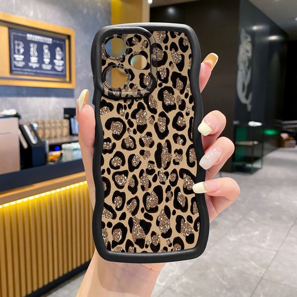 For Infinix Hot 40i 40 Pro Note 30 Play Smart 8 Pro 9 10 Play Lite Colorful Leopard Print Wave Frame Phone Case Anti Drop Cover