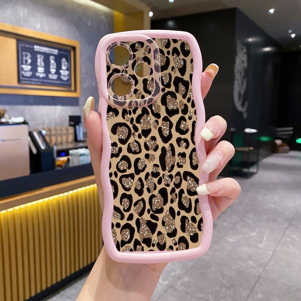 For Infinix Hot 40i 40 Pro Note 30 Play Smart 8 Pro 9 10 Play Lite Colorful Leopard Print Wave Frame Phone Case Anti Drop Cover