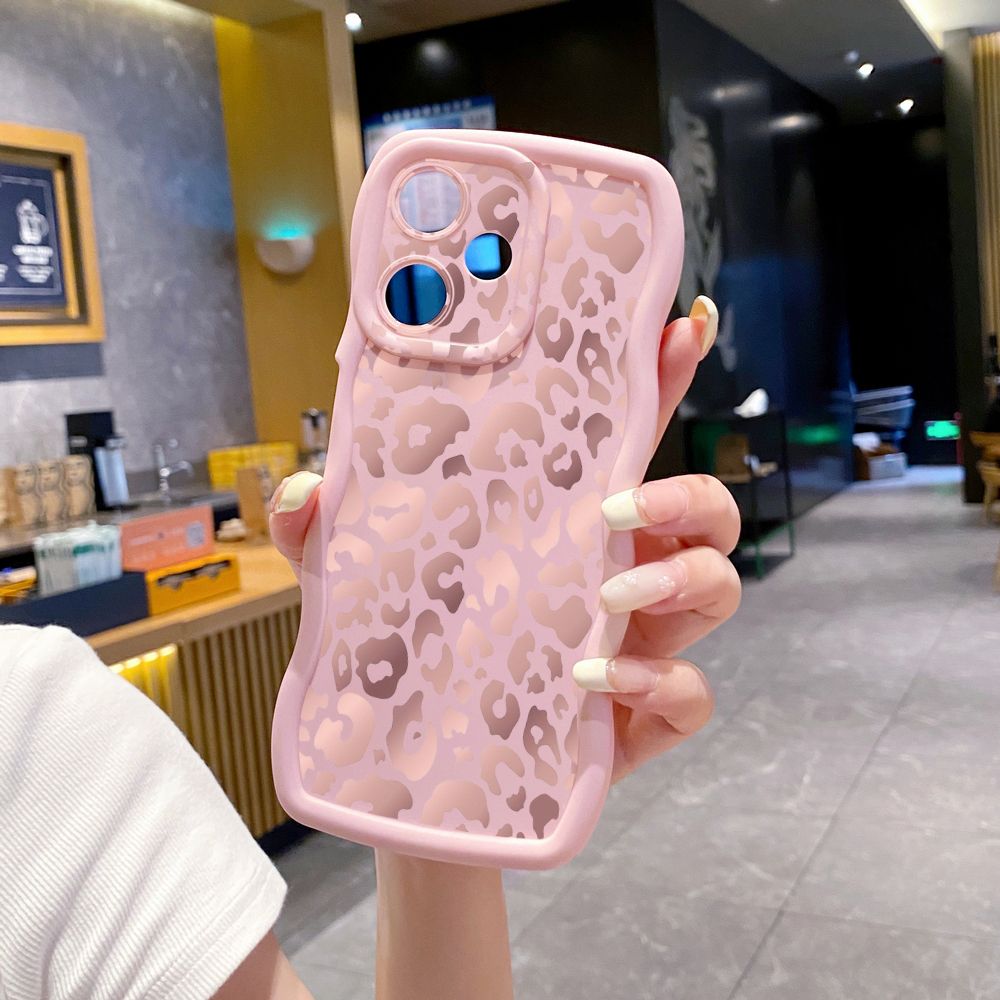 For Infinix Hot 40i 40 Pro Note 30 Play Smart 8 Pro 9 10 Play Lite Gradient Leopard Wave Frame Phone Case Anti Drop Cover