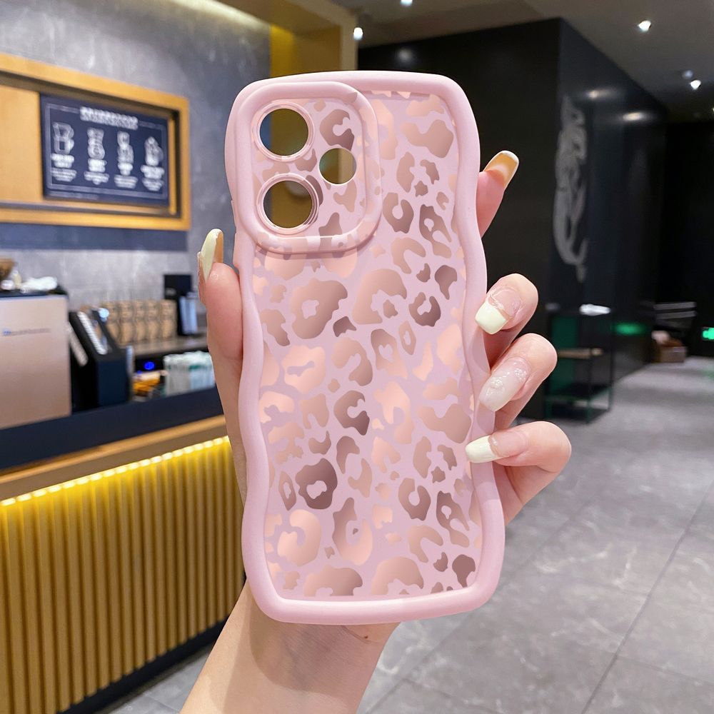 For Infinix Hot 40i 40 Pro Note 30 Play Smart 8 Pro 9 10 Play Lite Gradient Leopard Wave Frame Phone Case Anti Drop Cover