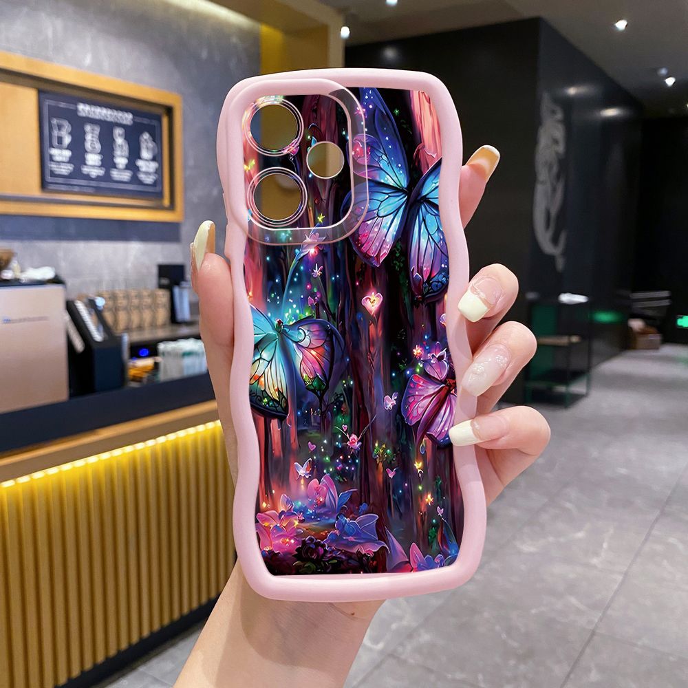 For Infinix Hot 40i 40 Pro Note 30 Play Smart 8 Pro 9 10 Play Lite Luxury Butterfly Wave Frame Phone Case Anti Drop Cover