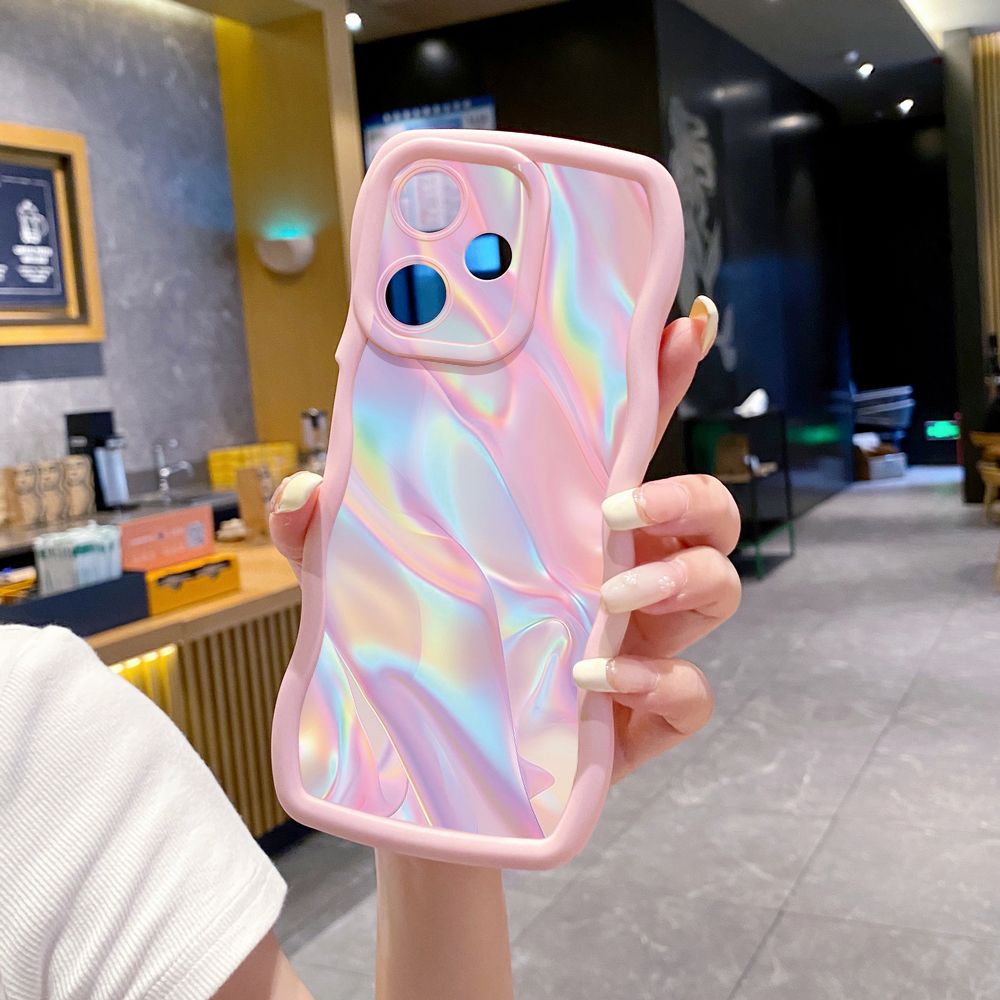For OPPO Realme C67 C53 C51 Note 50 C21Y C25Y C33 C30 C35 9i Graient Color Luxury Wave Frame Phone Case Anti Drop Cover