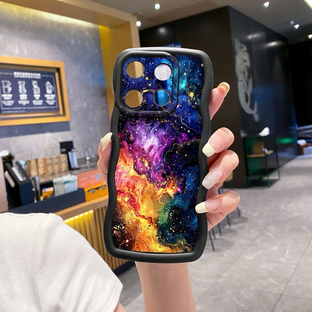 For ITEl A04 A60 A70 P40 S23 Plus Graient Color Luxury Wave Frame Phone Case Anti Drop Cover