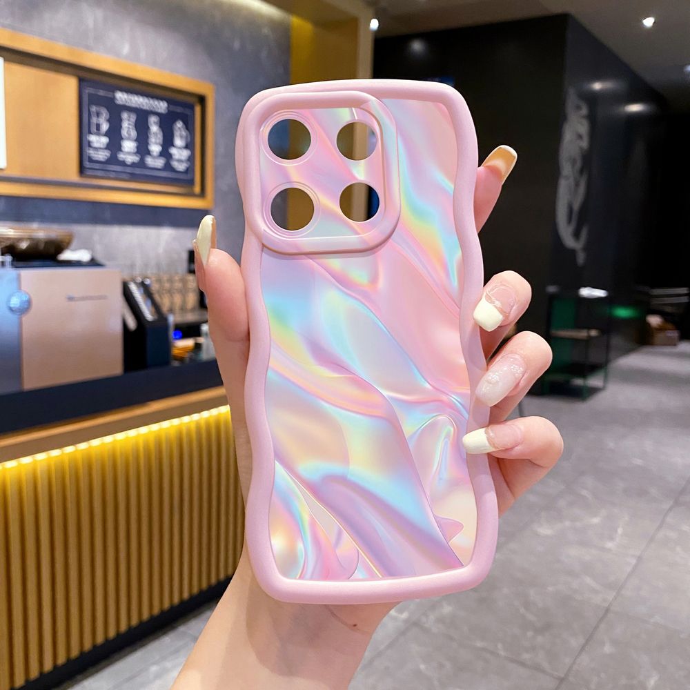 For ITEl A04 A60 A70 P40 S23 Plus Graient Color Luxury Wave Frame Phone Case Anti Drop Cover