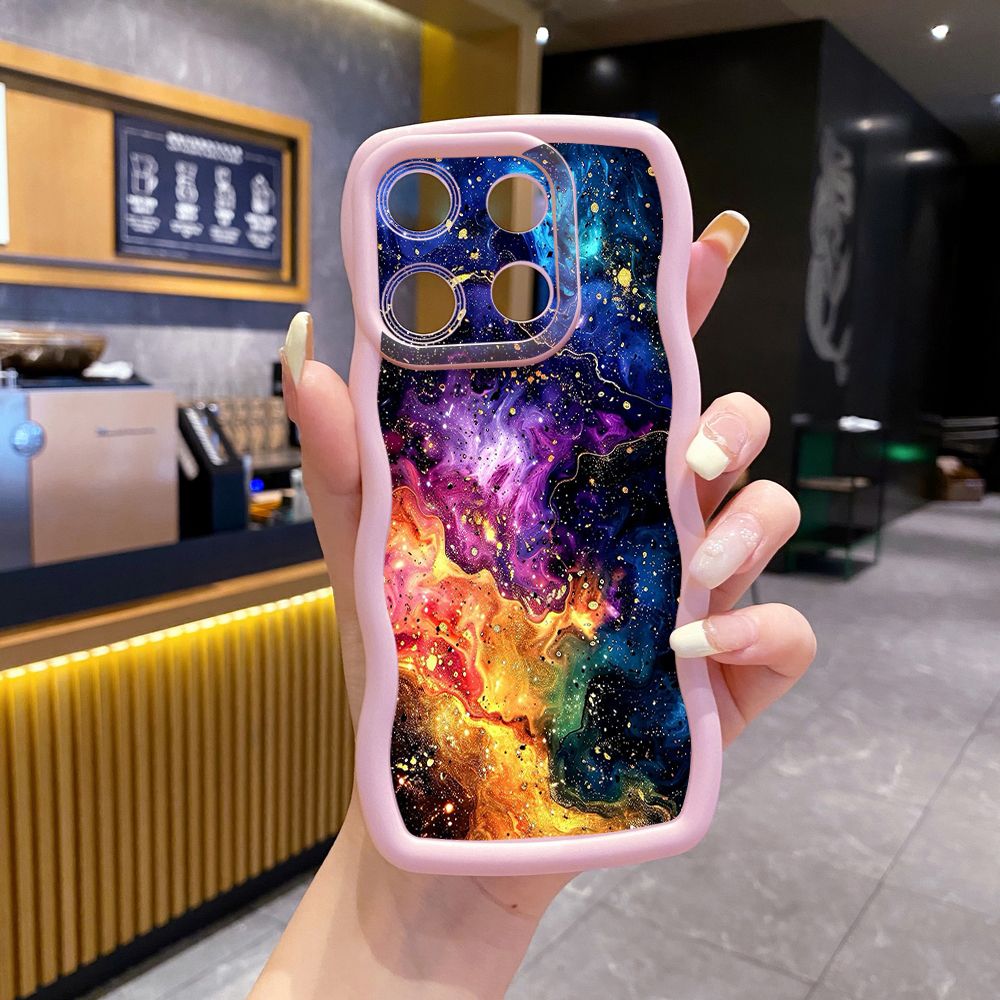 For ITEl A04 A60 A70 P40 S23 Plus Graient Color Luxury Wave Frame Phone Case Anti Drop Cover