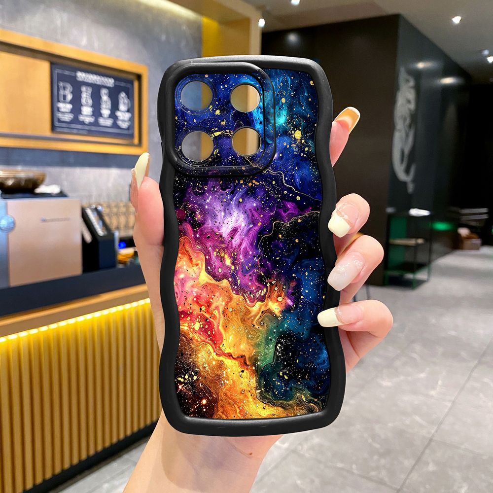 For ITEl A04 A60 A70 P40 S23 Plus Graient Color Luxury Wave Frame Phone Case Anti Drop Cover