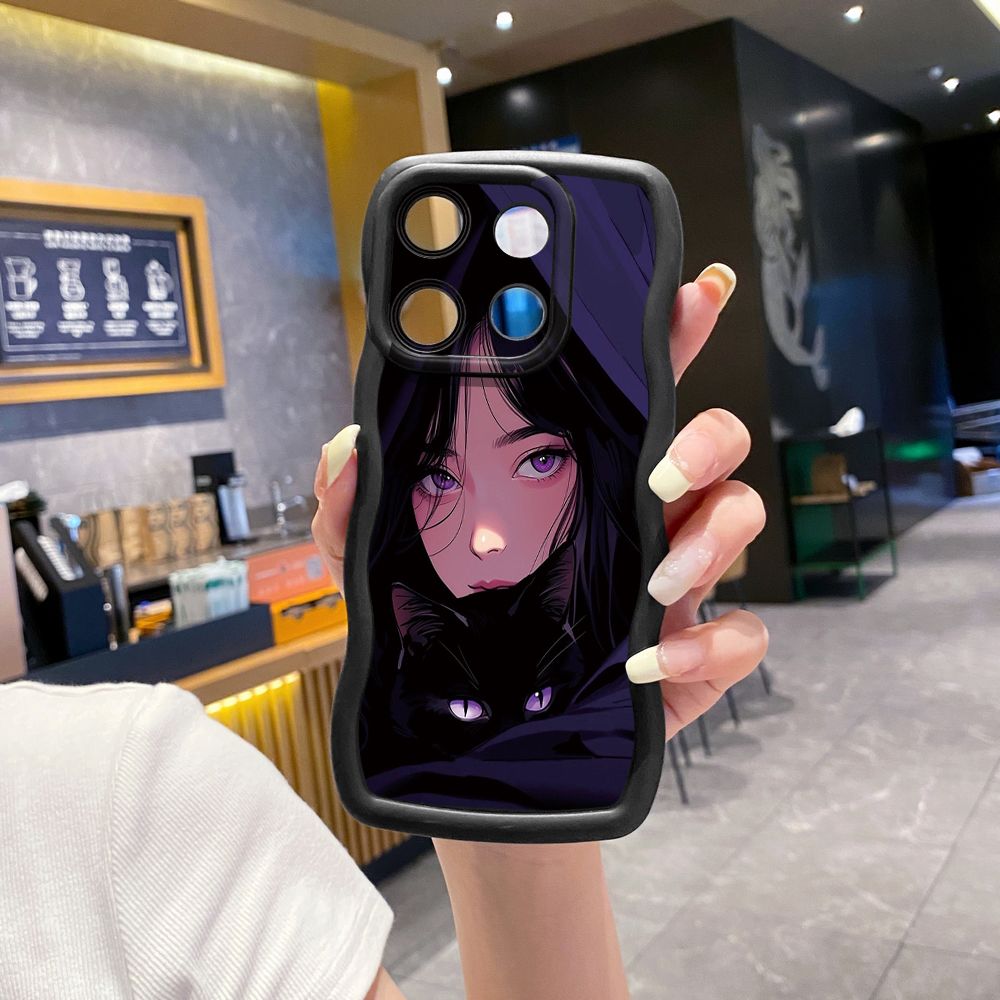 For ITEl A04 A60 A70 P40 S23 Plus Beauty Girl Wave Frame Phone Case Anti Drop Cover