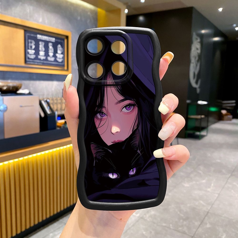 For ITEl A04 A60 A70 P40 S23 Plus Beauty Girl Wave Frame Phone Case Anti Drop Cover