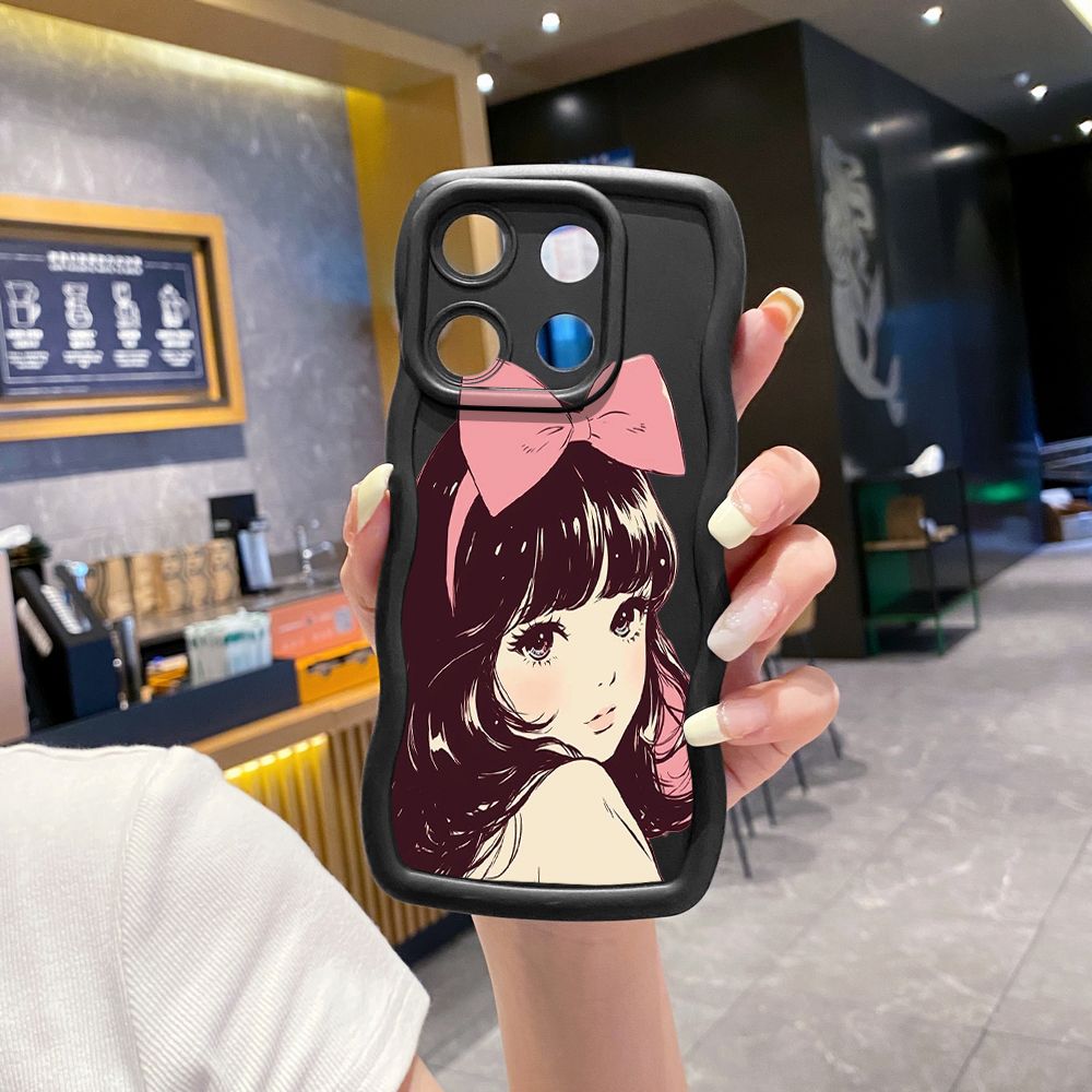 For ITEl A04 A60 A70 P40 S23 Plus Beauty Girl Wave Frame Phone Case Anti Drop Cover