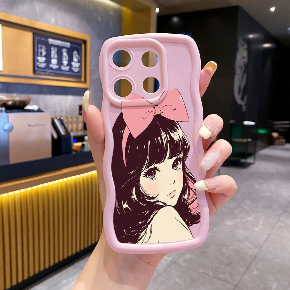 For ITEl A04 A60 A70 P40 S23 Plus Beauty Girl Wave Frame Phone Case Anti Drop Cover