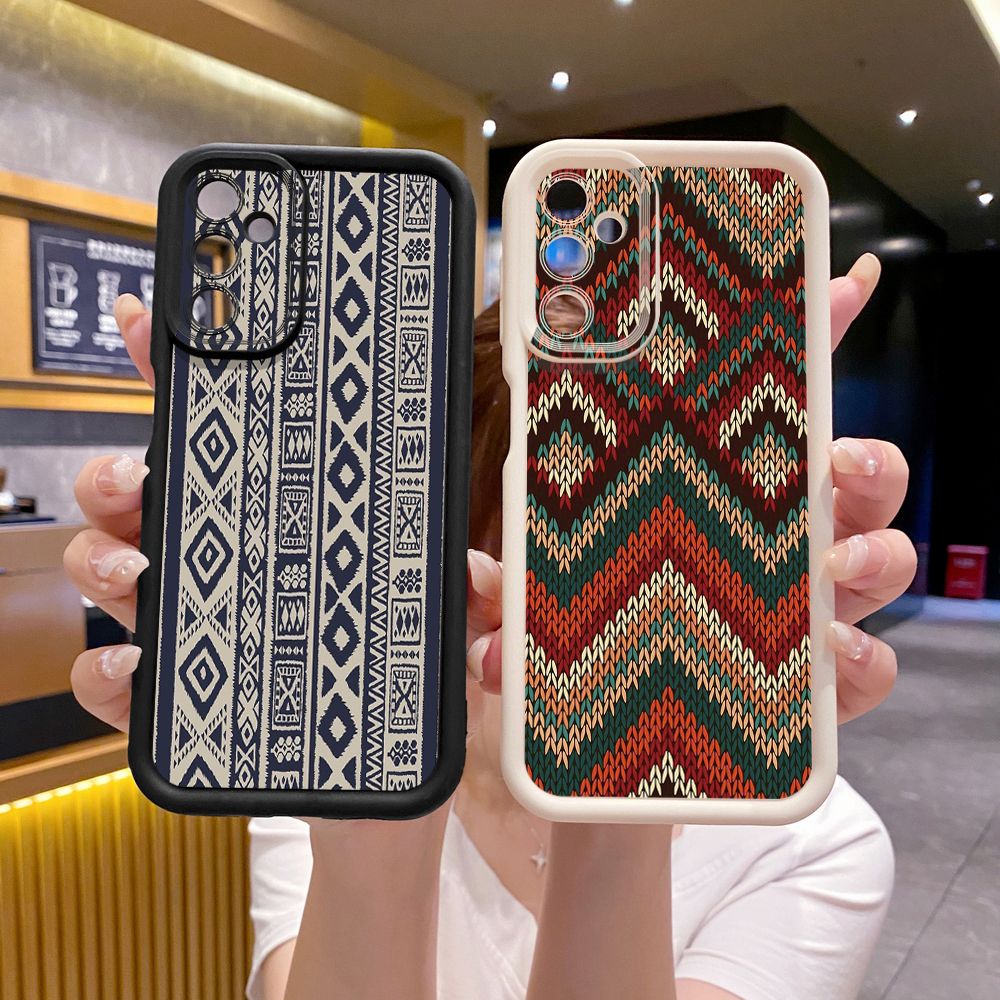 for Samsung Galaxy A15 A05 A35 A55 A14 A34 A33 A53 A73 A32 A52S A72 Diamond Plaid Full Protective Phone Case Anti Drop Cover