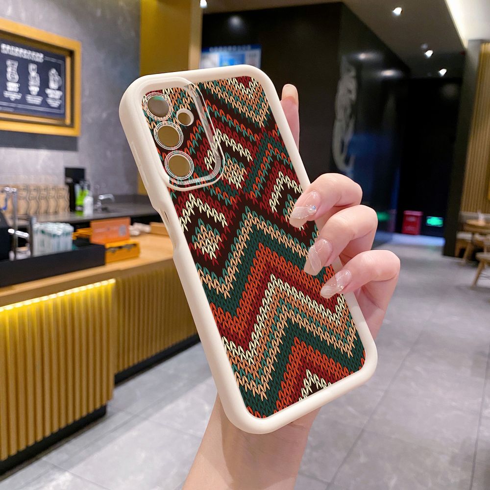 for Samsung Galaxy A15 A05 A35 A55 A14 A34 A33 A53 A73 A32 A52S A72 Diamond Plaid Full Protective Phone Case Anti Drop Cover
