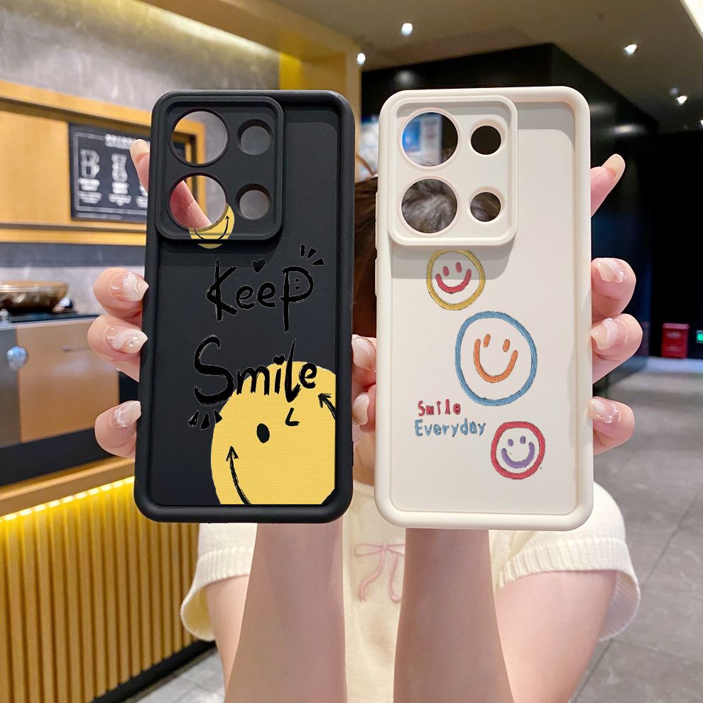 for Xiaomi Redmi Note 13 Pro 5G 12S 4G 12 Turbo 11S 13C 12C Smile Face Emoj Full Protective Phone Case Anti Drop Cover