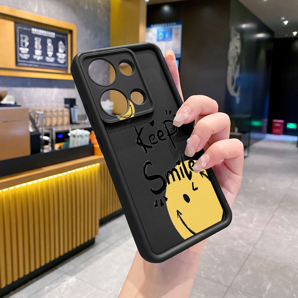 for Xiaomi Redmi Note 13 Pro 5G 12S 4G 12 Turbo 11S 13C 12C Smile Face Emoj Full Protective Phone Case Anti Drop Cover
