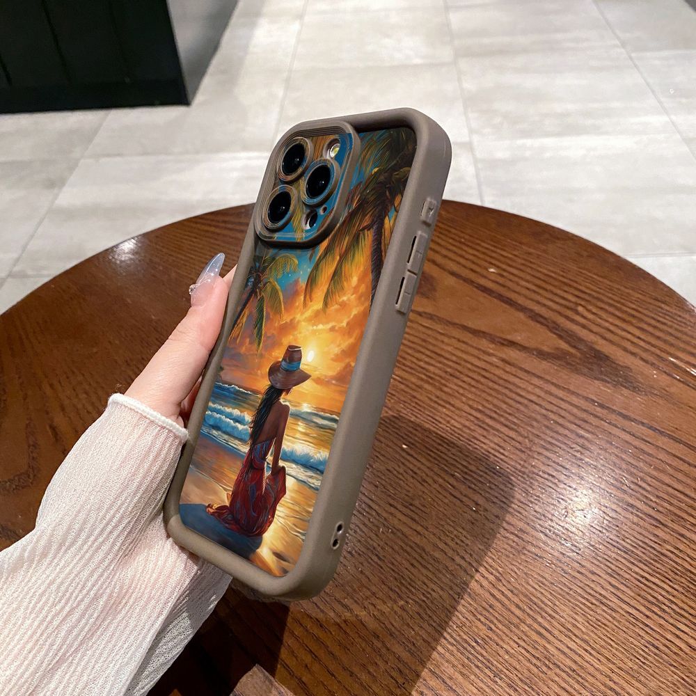 for iPhone 15 Pro Max 14 Plus 13 12 11 XR 8 7 SE 2022 XS Girl Eiffel Tower Full Protective Phone Case Anti Drop Cover