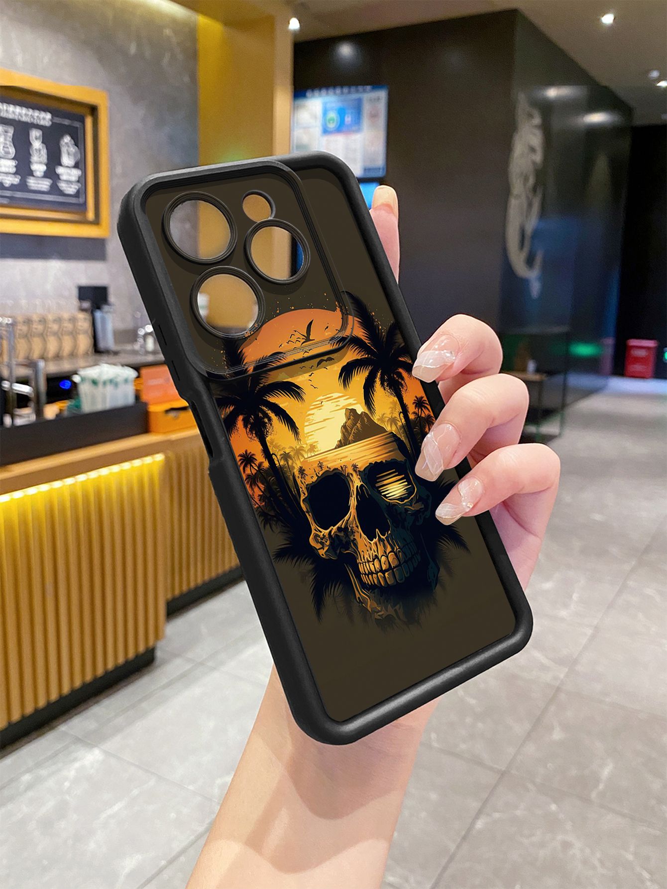 for Infinix Hot 40i 40 Pro 30 Play Note 30 Smart 8 Coconut Tree Skull Full Protective Phone Case Anti Drop Cover