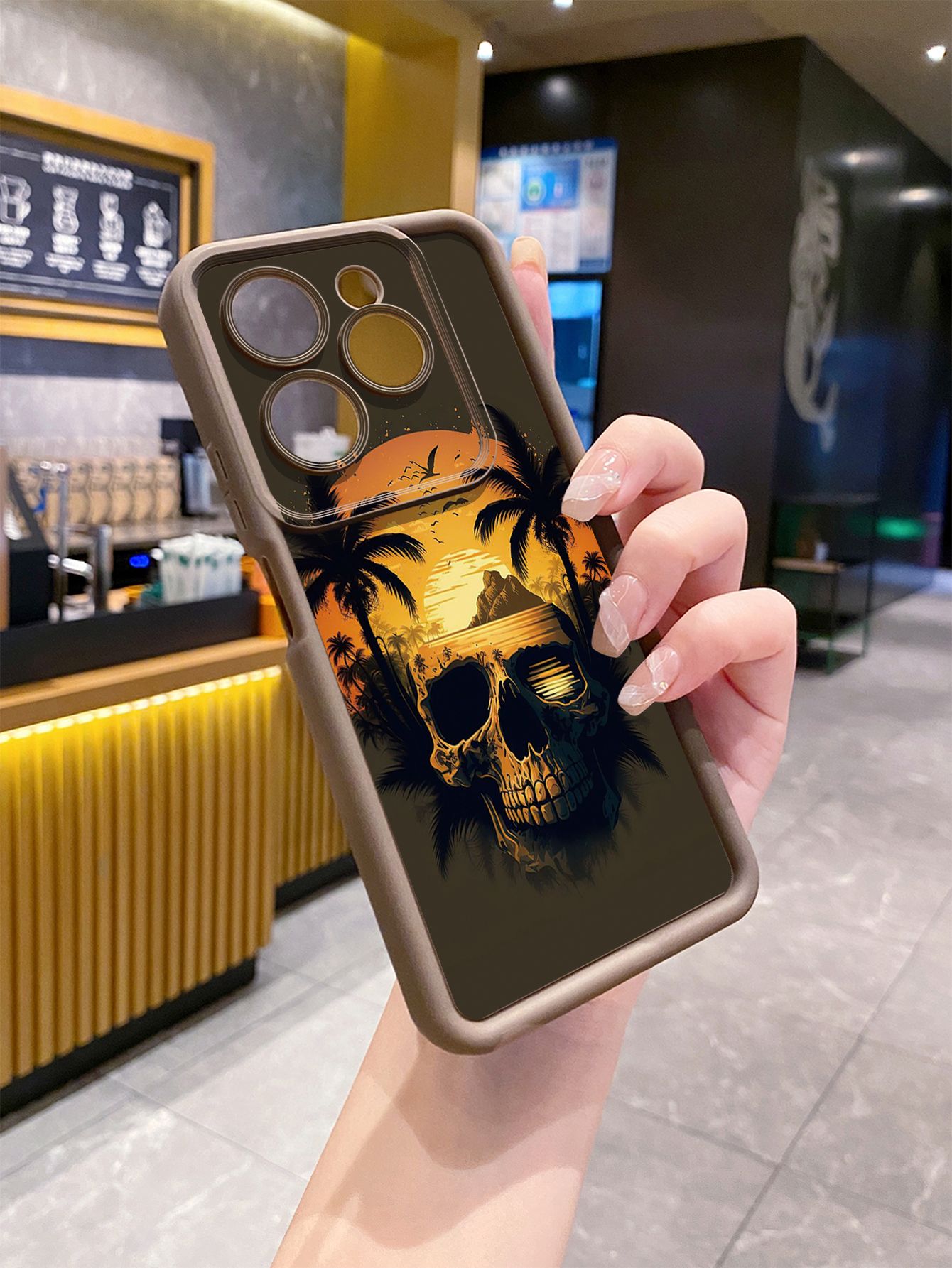 for Infinix Hot 40i 40 Pro 30 Play Note 30 Smart 8 Coconut Tree Skull Full Protective Phone Case Anti Drop Cover