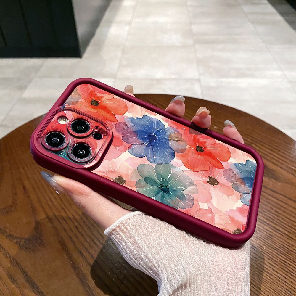 for iPhone 15 Pro Max 14 Plus 13 12 11 XR 8 7 SE 2022 XS Sunflower Beauty Full Protective Phone Case Anti Drop Cover