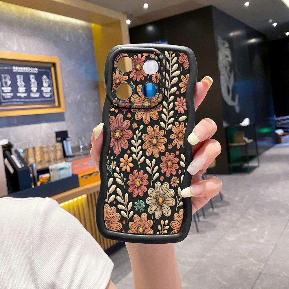 For ITEl A04 A60 A70 P40 S23 Plus Trees Flower Wave Frame Phone Case Anti Drop Cover