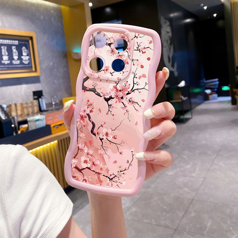 For ITEl A04 A60 A70 P40 S23 Plus Trees Flower Wave Frame Phone Case Anti Drop Cover