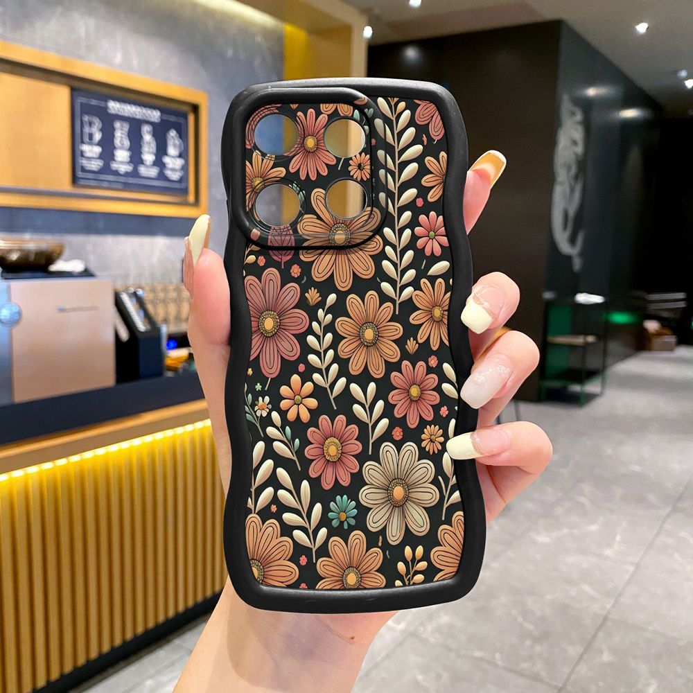 For ITEl A04 A60 A70 P40 S23 Plus Trees Flower Wave Frame Phone Case Anti Drop Cover
