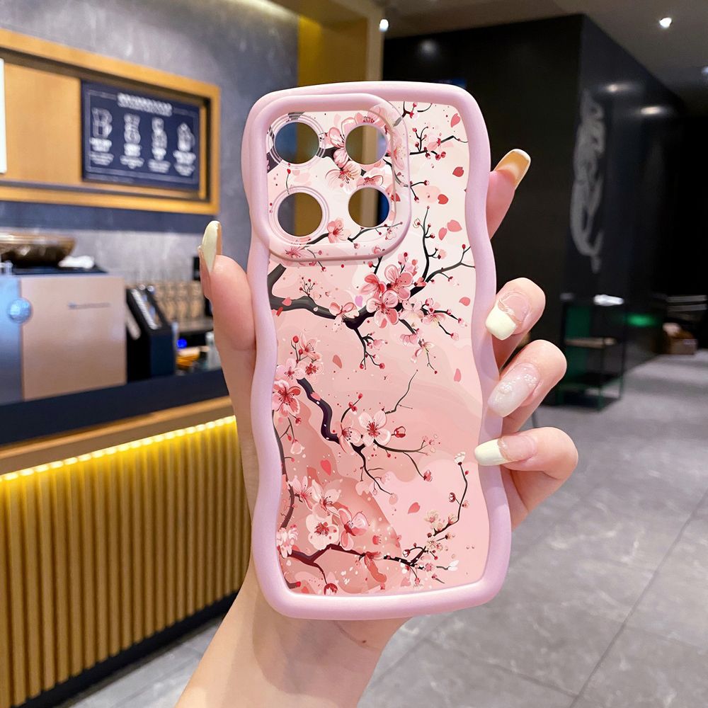 For ITEl A04 A60 A70 P40 S23 Plus Trees Flower Wave Frame Phone Case Anti Drop Cover
