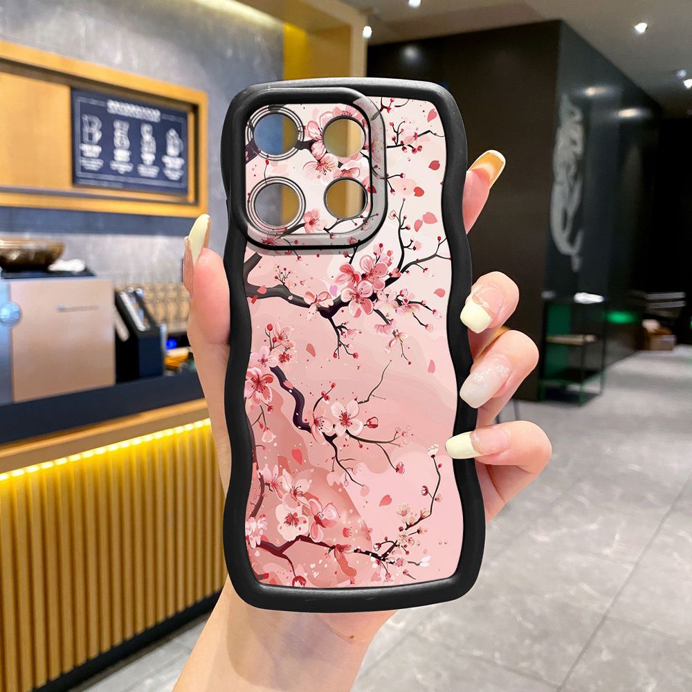 For ITEl A04 A60 A70 P40 S23 Plus Trees Flower Wave Frame Phone Case Anti Drop Cover