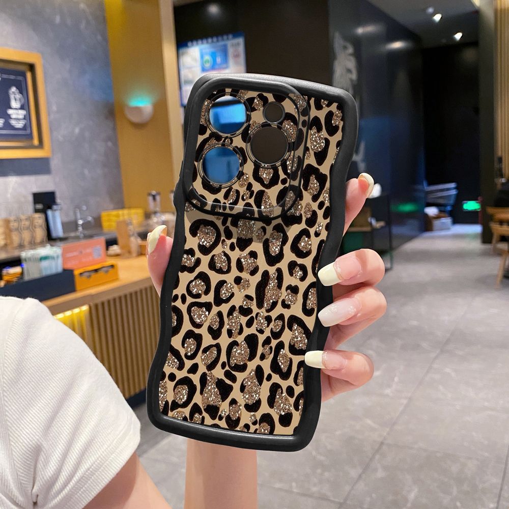 For Tecno Camon 19 Pro NEO 20 30 POP 6 GO 7 Spark GO 2023 8C 9 10 Pro 20C Retry Leopard Wave Frame Phone Case Anti Drop Cover