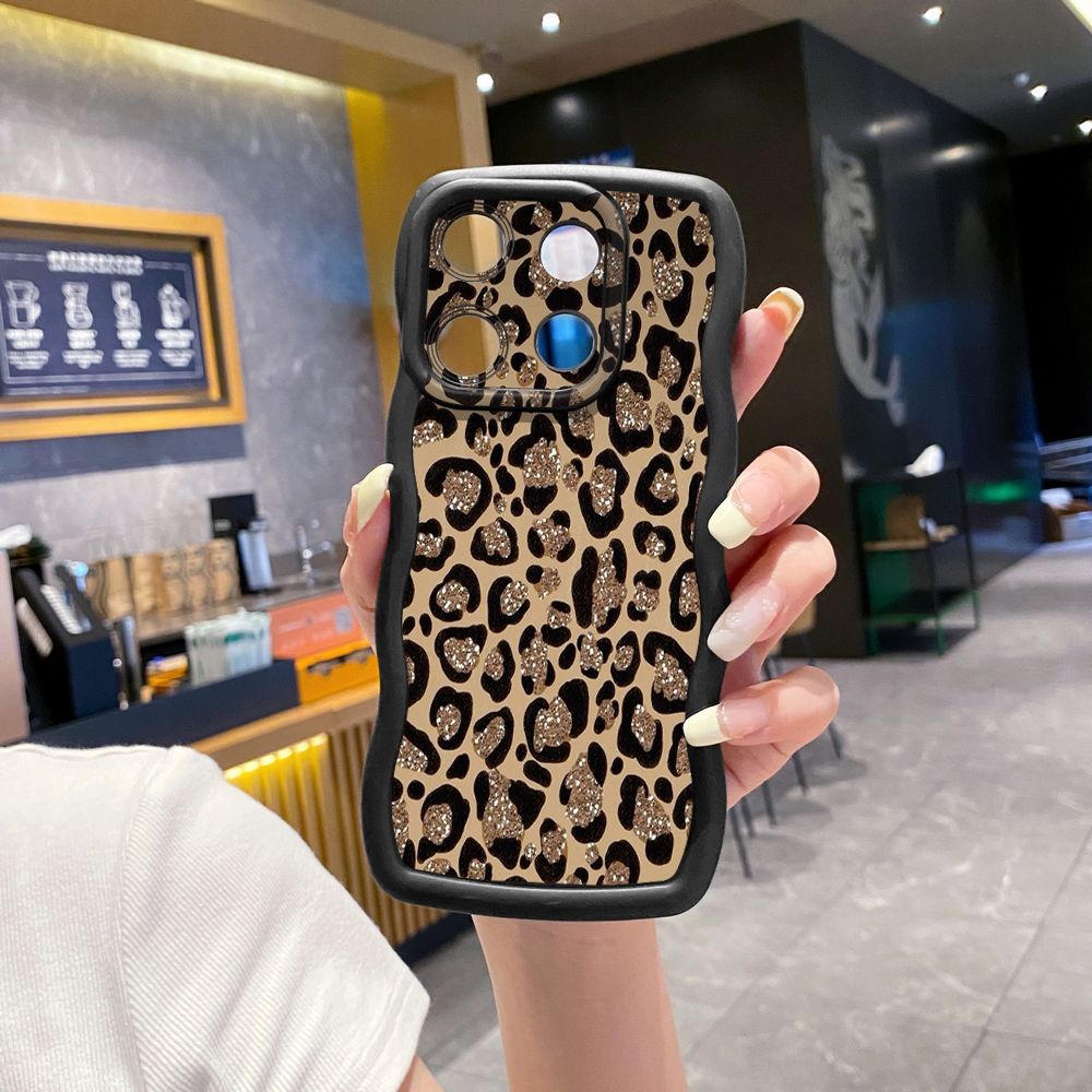 For ITEl A04 A60 A70 P40 S23 Plus Retry Leopard Wave Frame Phone Case Anti Drop Cover