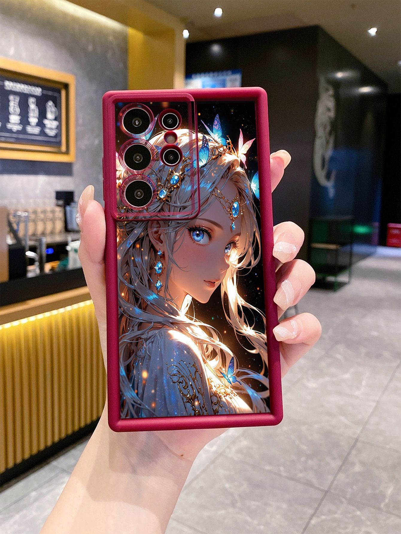for Samsung Galaxy S24 S23 Ultra S22 Plus S21 FE S20 Butterfly Girl Full Protective Phone Case Anti Drop Cover
