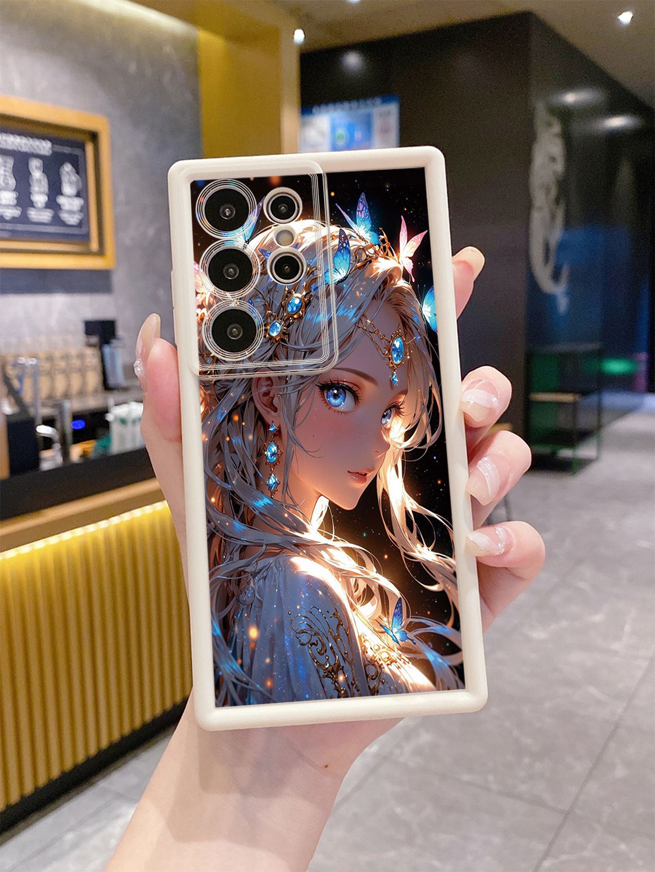 for Samsung Galaxy S24 S23 Ultra S22 Plus S21 FE S20 Butterfly Girl Full Protective Phone Case Anti Drop Cover