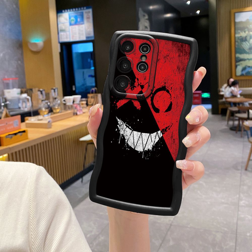 For Samsung Galaxy S24 S23 Ultra S22 Plus S21 FE S20 Cute Evil Clown Wave Frame Phone Case Anti Drop Cover