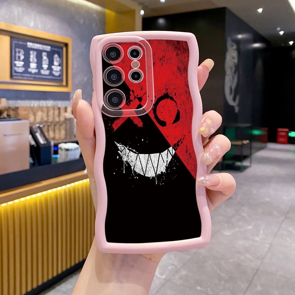 For Samsung Galaxy S24 S23 Ultra S22 Plus S21 FE S20 Cute Evil Clown Wave Frame Phone Case Anti Drop Cover