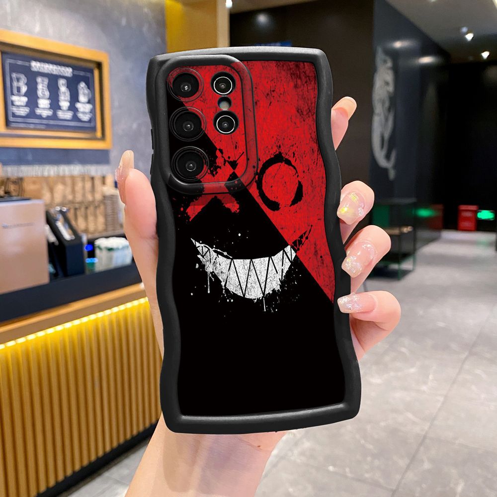 For Samsung Galaxy S24 S23 Ultra S22 Plus S21 FE S20 Cute Evil Clown Wave Frame Phone Case Anti Drop Cover