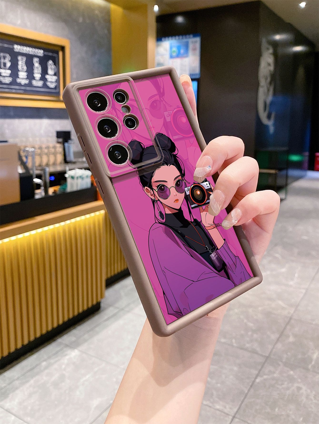 for Samsung Galaxy S24 S23 Ultra S22 Plus S21 FE S20 Cute Girl Full Protective Phone Case Anti Drop Cover