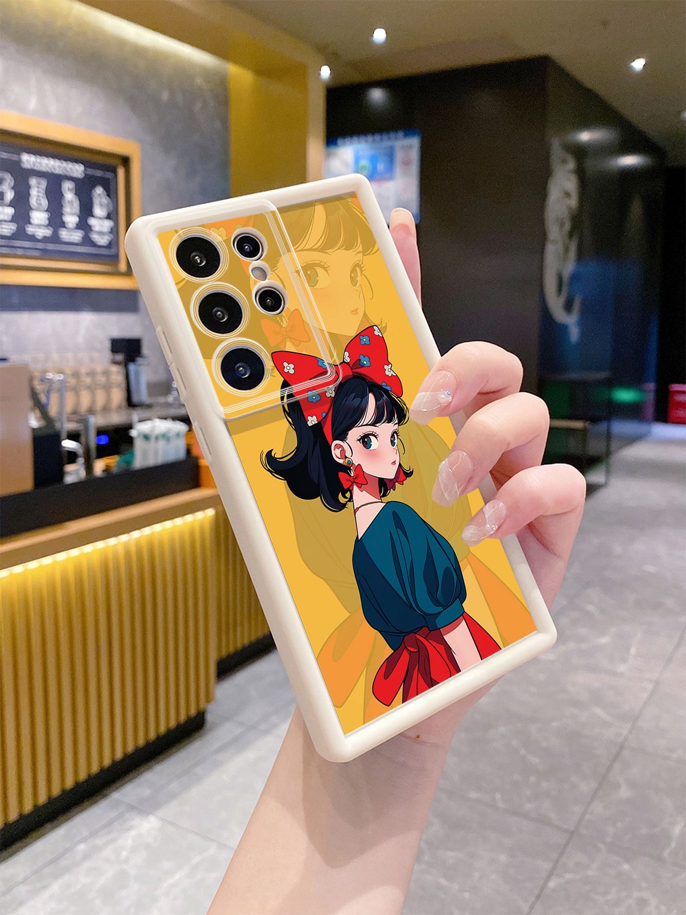 for Samsung Galaxy S24 S23 Ultra S22 Plus S21 FE S20 Cute Girl Full Protective Phone Case Anti Drop Cover
