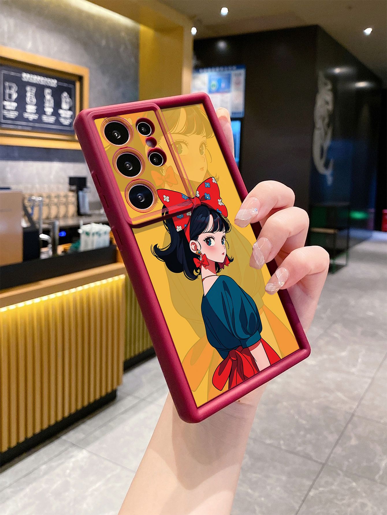 for Samsung Galaxy S24 S23 Ultra S22 Plus S21 FE S20 Cute Girl Full Protective Phone Case Anti Drop Cover