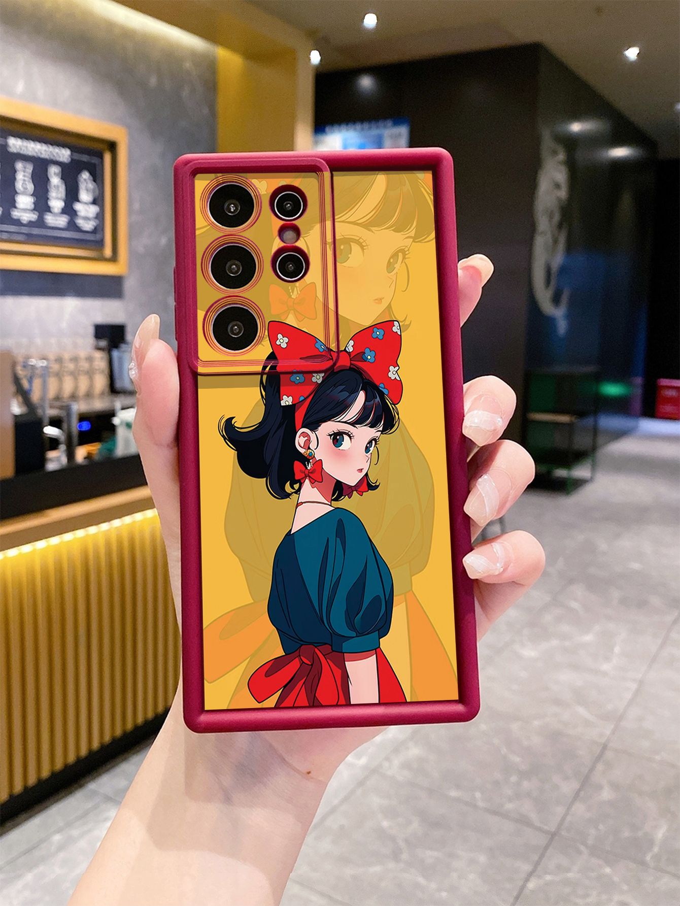 for Samsung Galaxy S24 S23 Ultra S22 Plus S21 FE S20 Cute Girl Full Protective Phone Case Anti Drop Cover