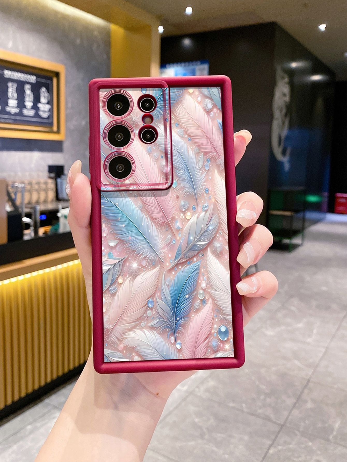 for Samsung Galaxy S24 S23 Ultra S22 Plus S21 FE S20 Luxury Beauty Leaves Full Protective Phone Case Anti Drop Cover